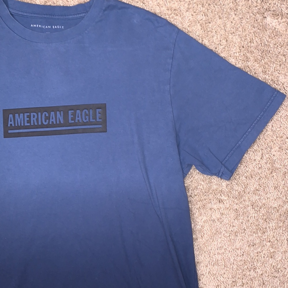 Men’s American Eagle Outfitters Blue Ombré Logo Short Sleeve T-Shirt Large - Picture 2 of 7